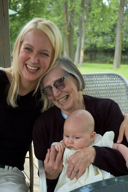 Jolly Blond Giant, Little Grandma, and Baby Sophia