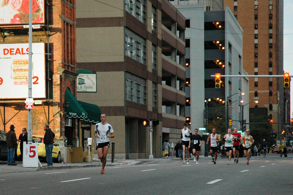 Leading The Pack; Detroit Marathon 2010